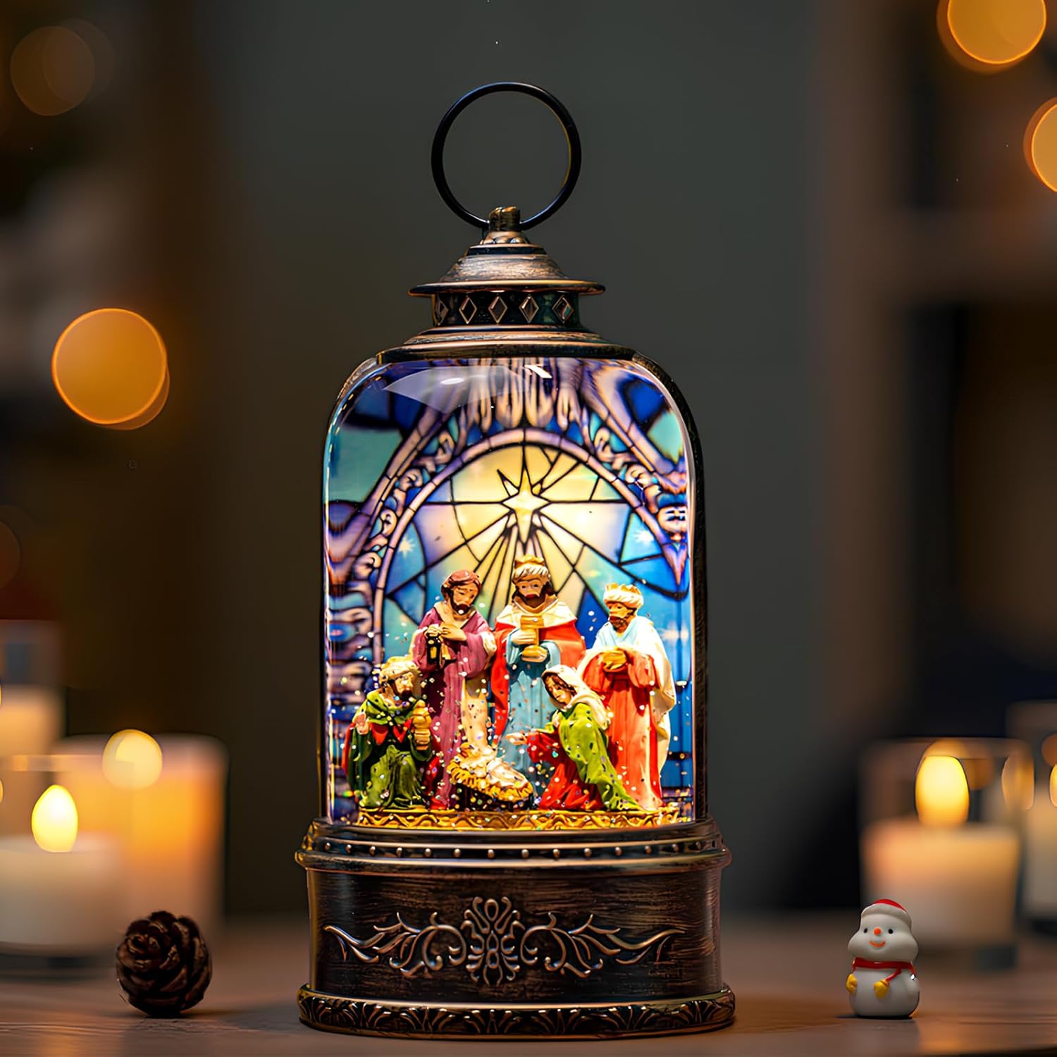 Christmas Snow Globe by Qualdout: Glittering Nativity Scene