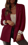 Blazers for Women Open Front Leopard Lining - Office Suit Jacket
