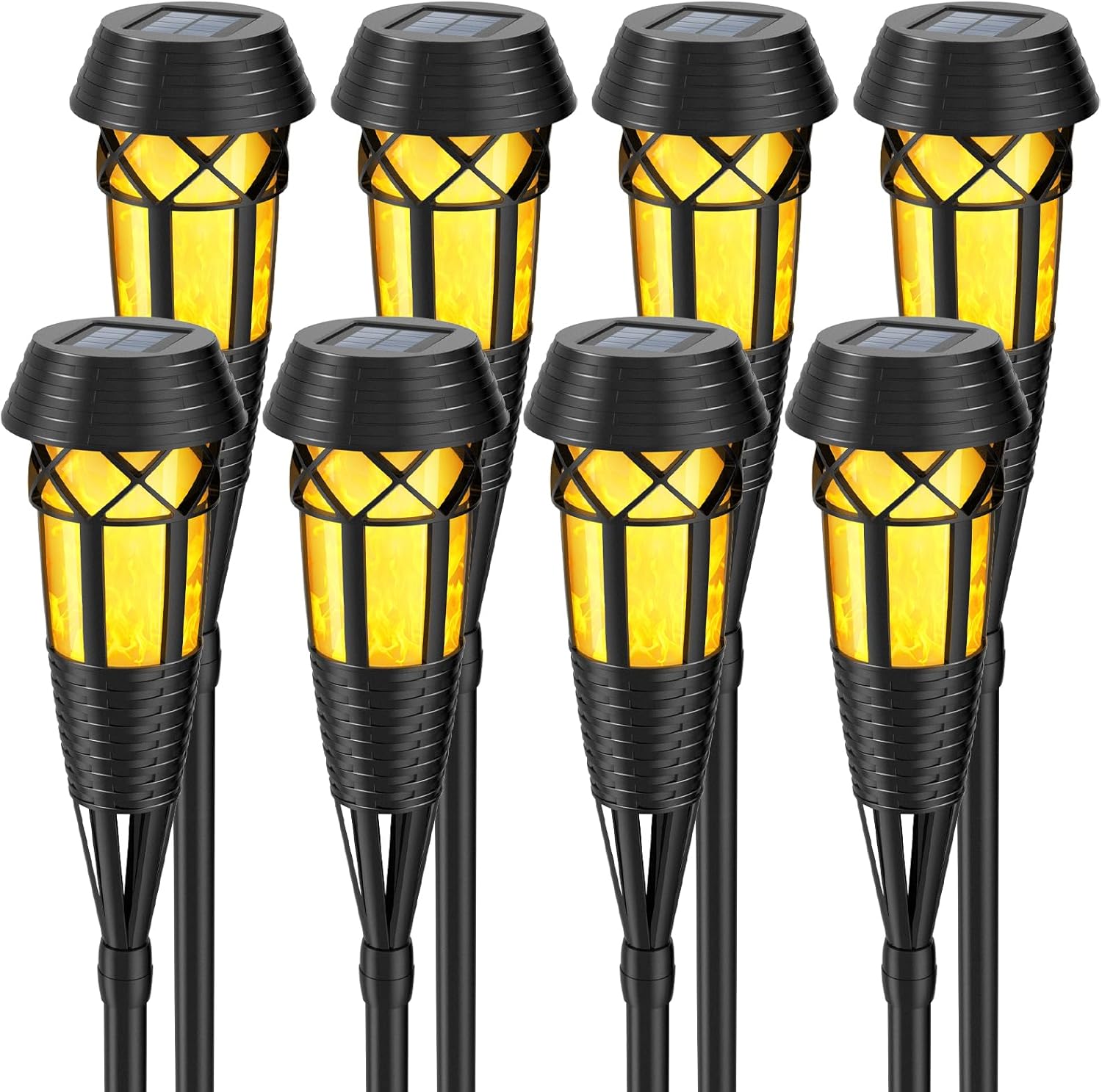 Flickering Flames Torch Light Solar Garden Lights - 8 Pack