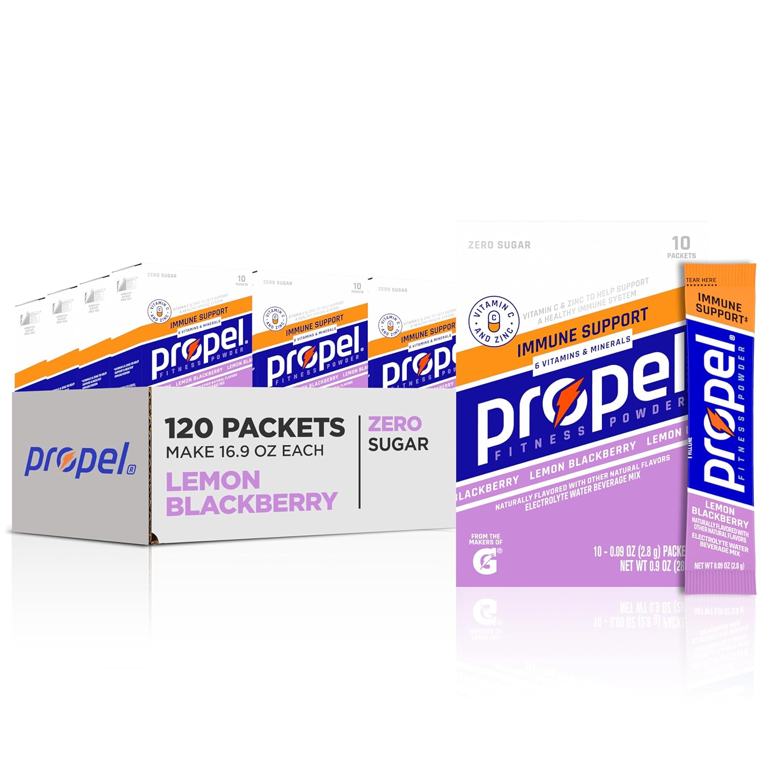 Propel Immune Support Electrolyte Enhanced Water Drink Mix Packets