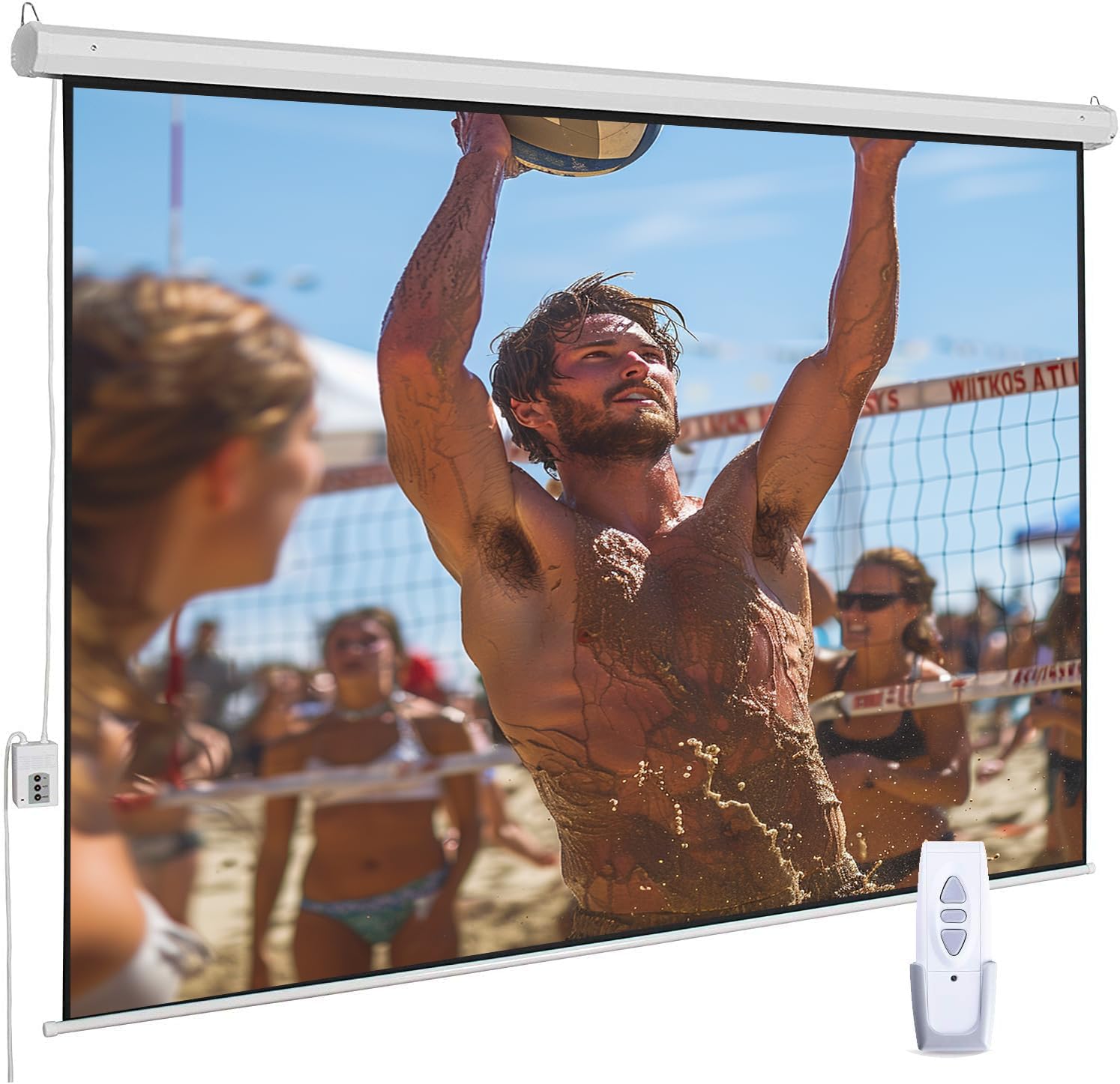 94 Inch Motorized Projector Screen for Home Office and Theater