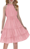 Arshiner Girls Sleeveless Dress with Halter Neck for Summer Joy