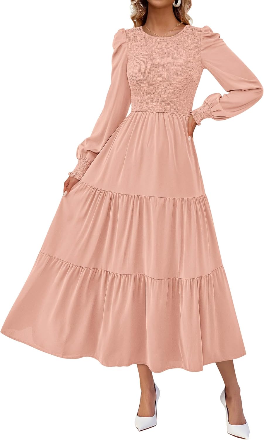 KIRUNDO Long Sleeve Maxi Wedding Guest Dress for Women 2025