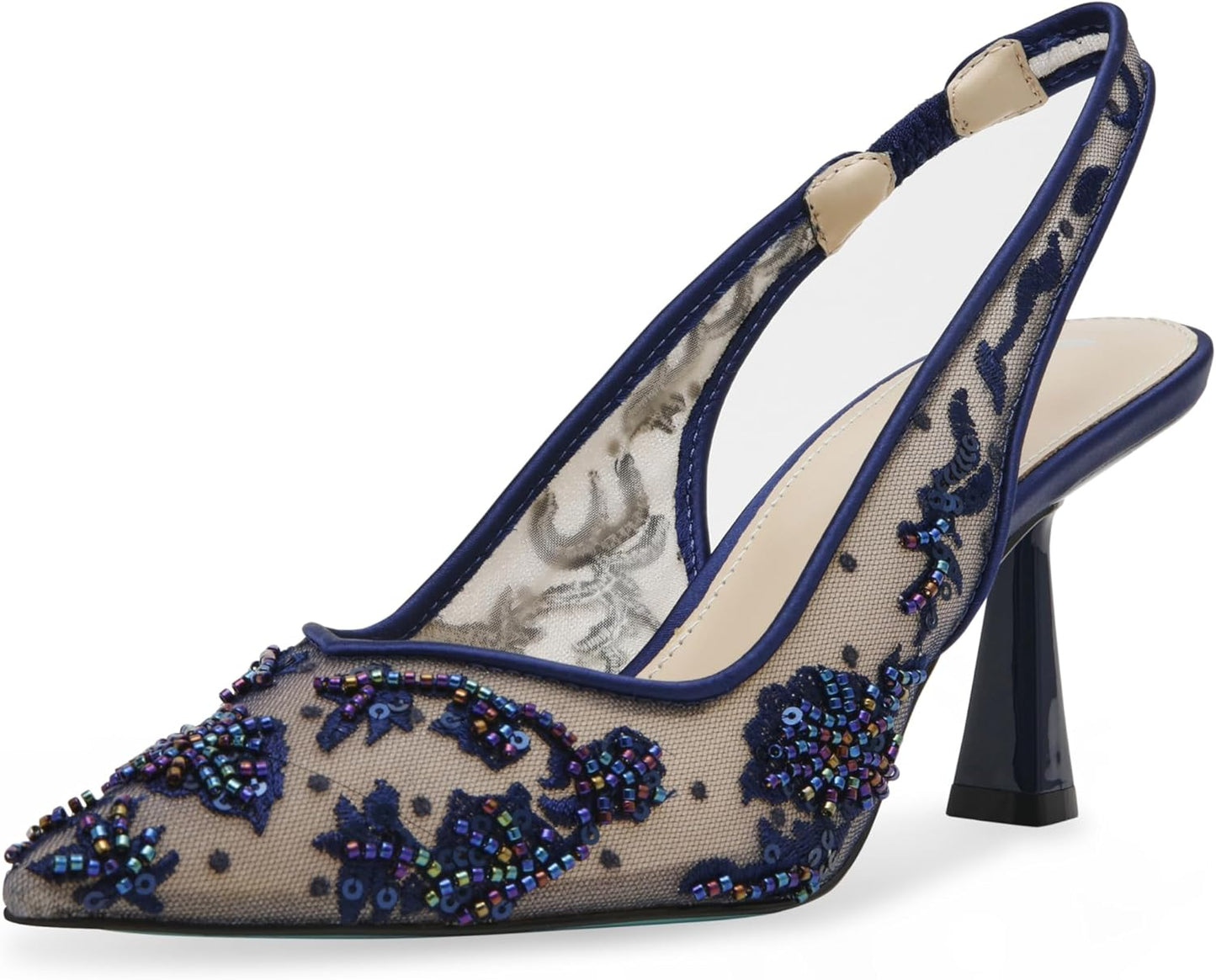 Betsey Johnson Womens Nikki Cushioned Footbed Slingback Heels
