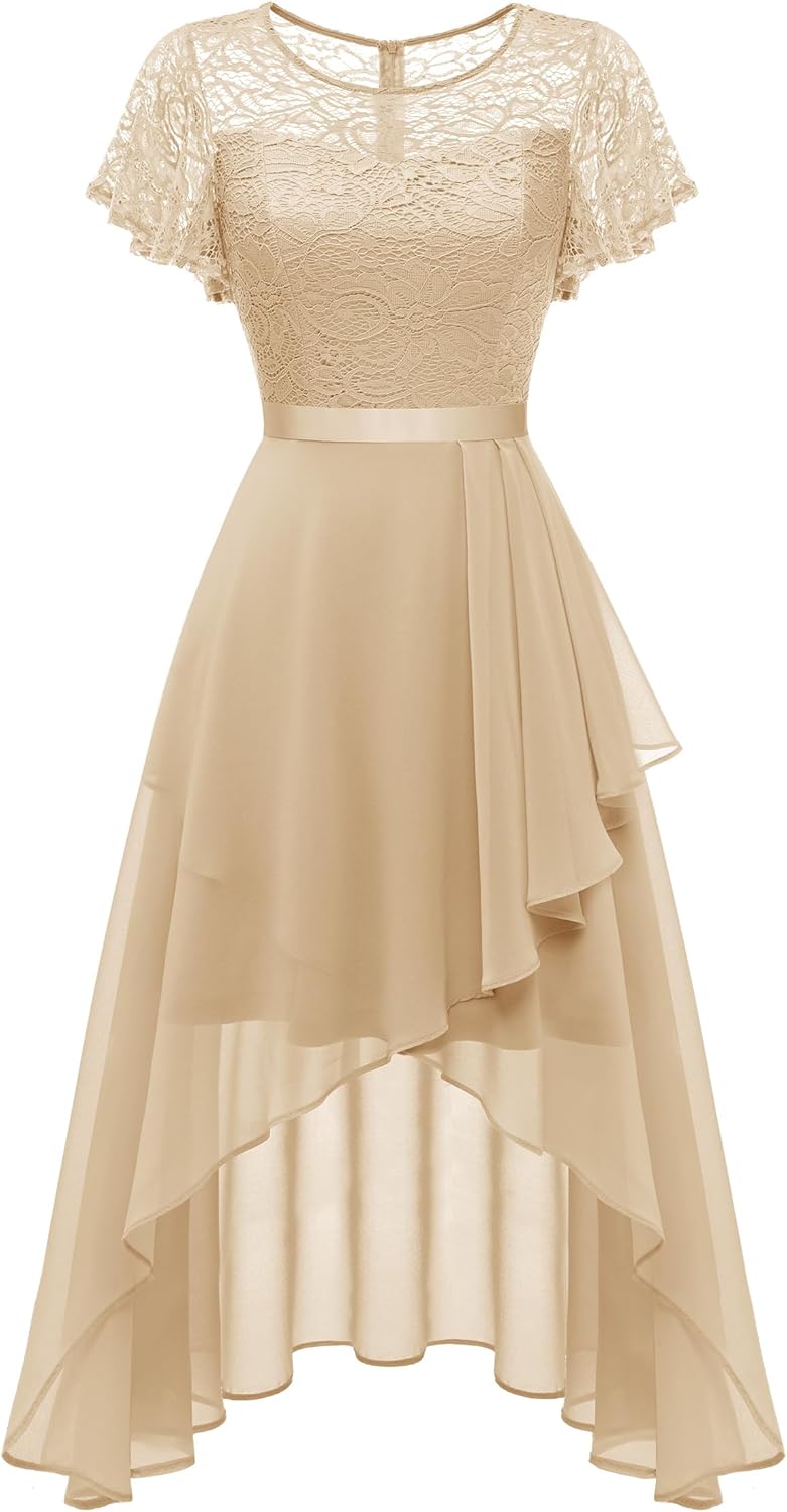 Elegant Flutter Sleeve Wedding Guest Dress for Women