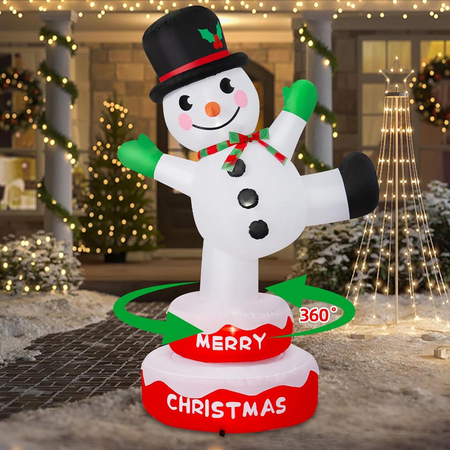 6FT Christmas Inflatables Snowman for Festive Outdoor Decor