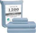 Queen Size 1500 TC Egyptian Cotton Sheet Set - French Blue Sateen