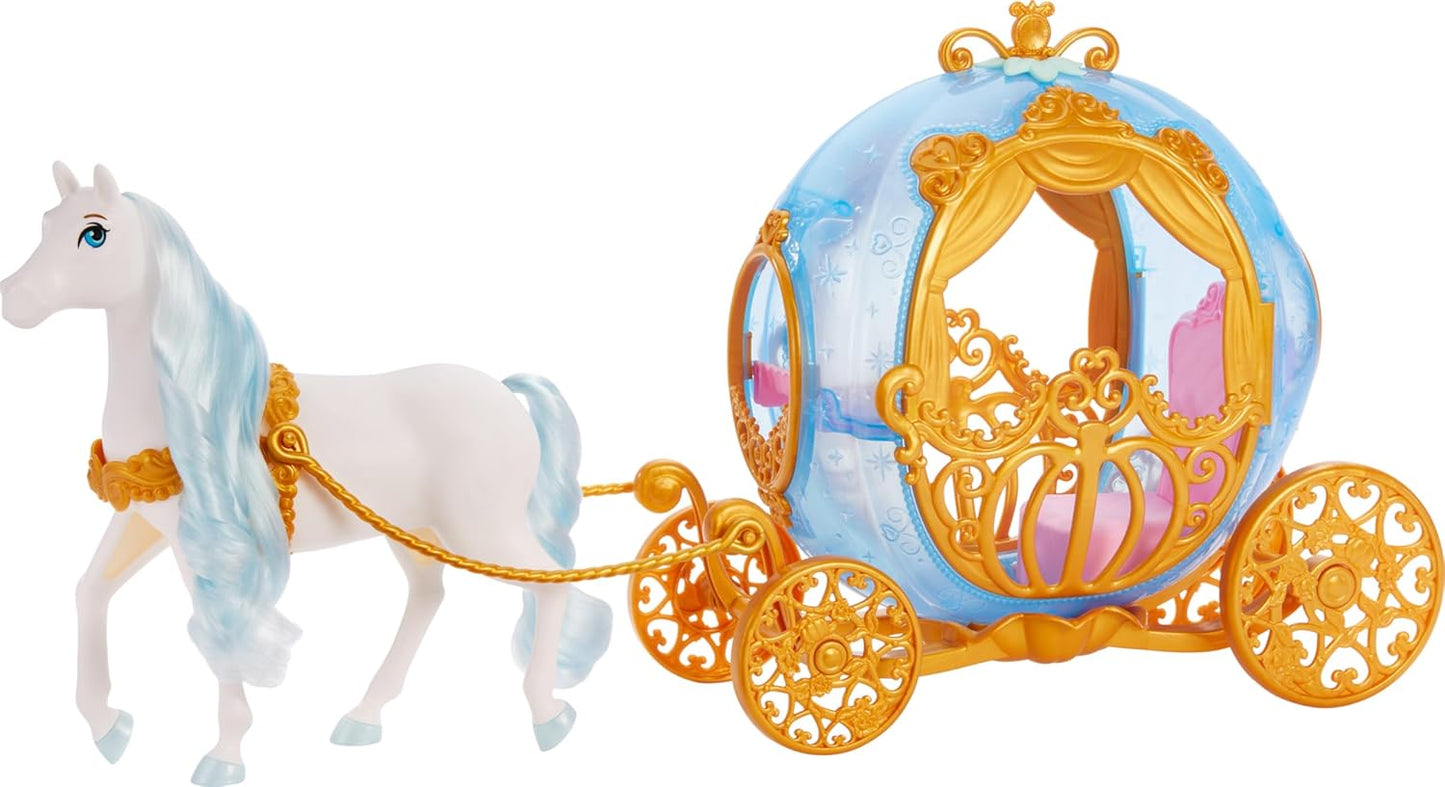 Cinderella's Rolling Carriage Toy with White Horse for Kids