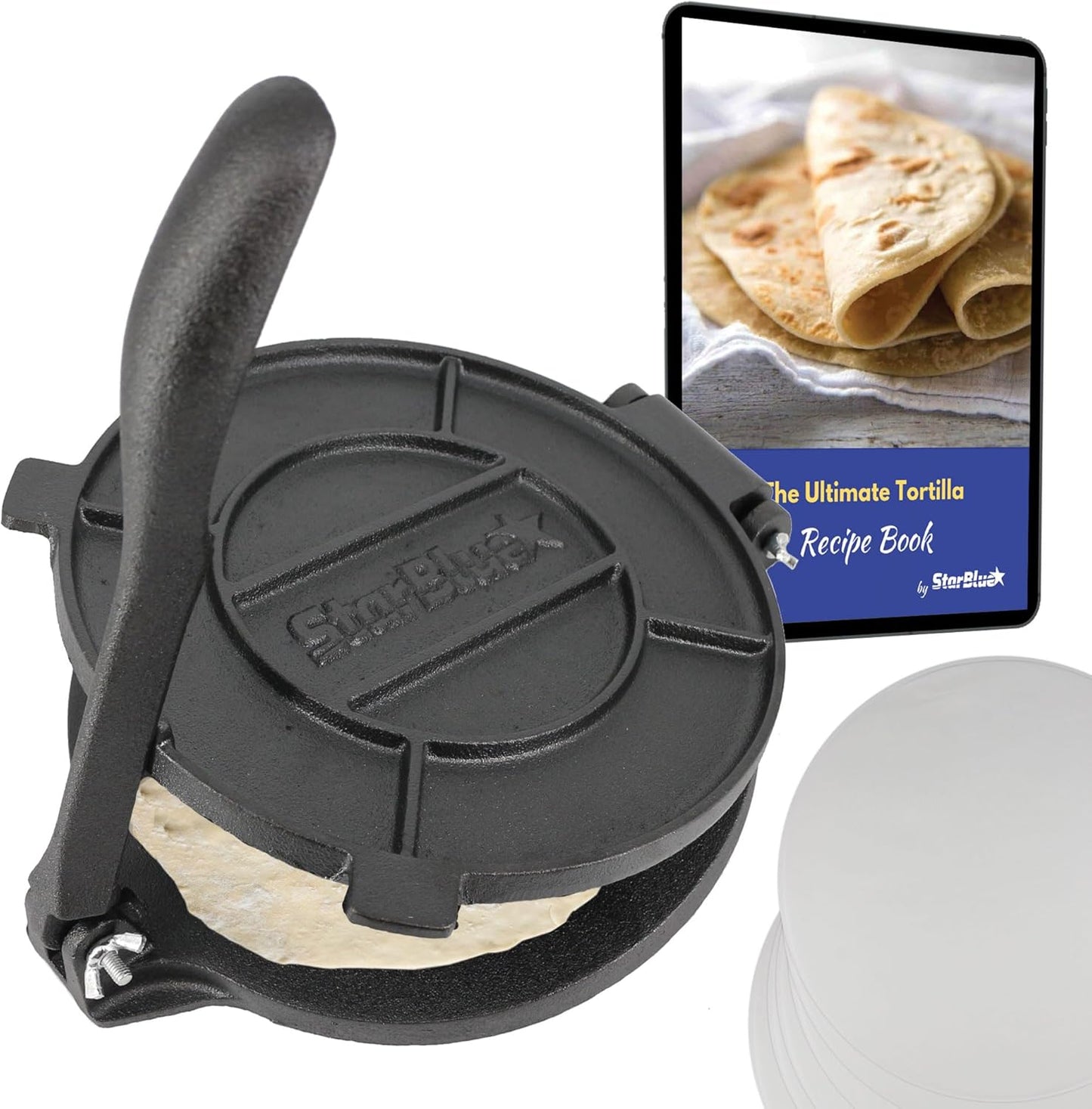 8 Inch Cast Iron Tortilla Press for Perfect Chapati and Roti
