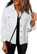 Womens Boyfriend Washed Crop Denim Jean Jacket - Distressed Crop