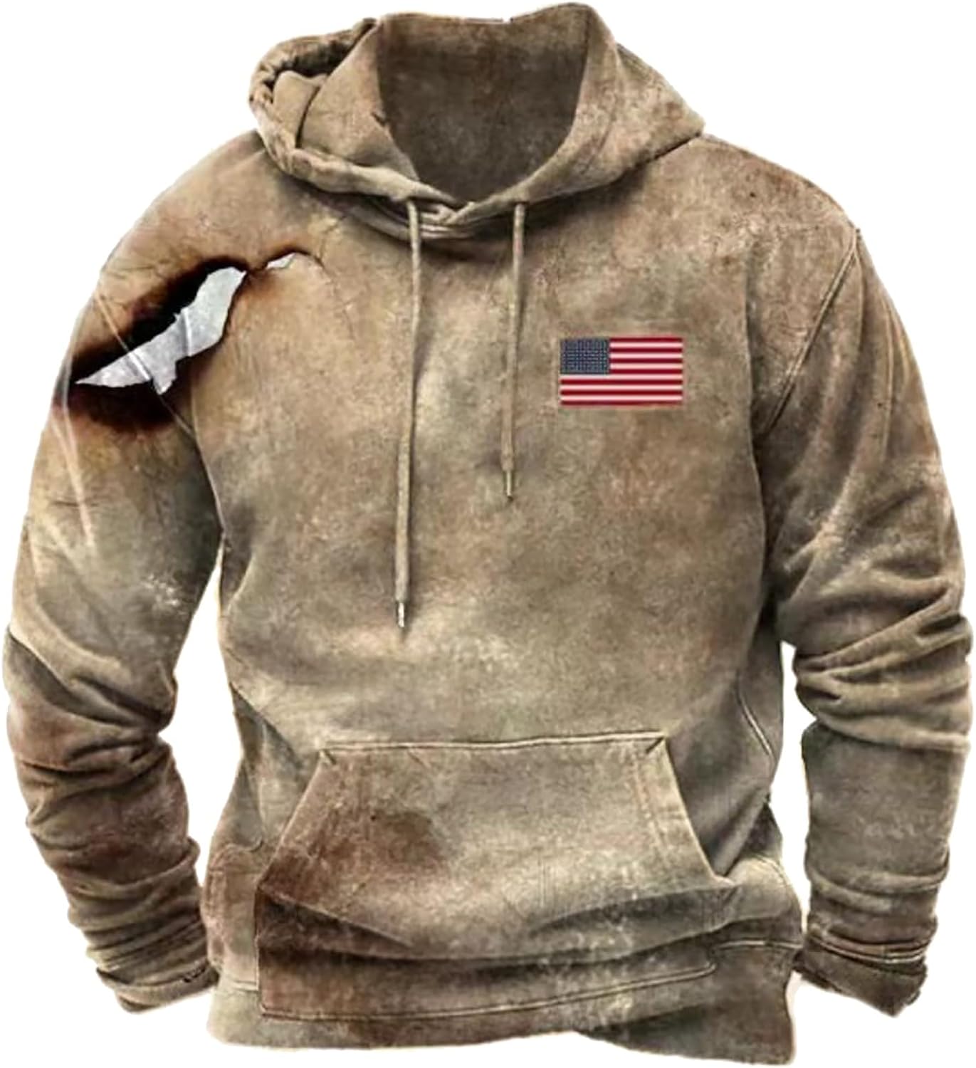 Ethnic Print Lightweight Hoodie for Men