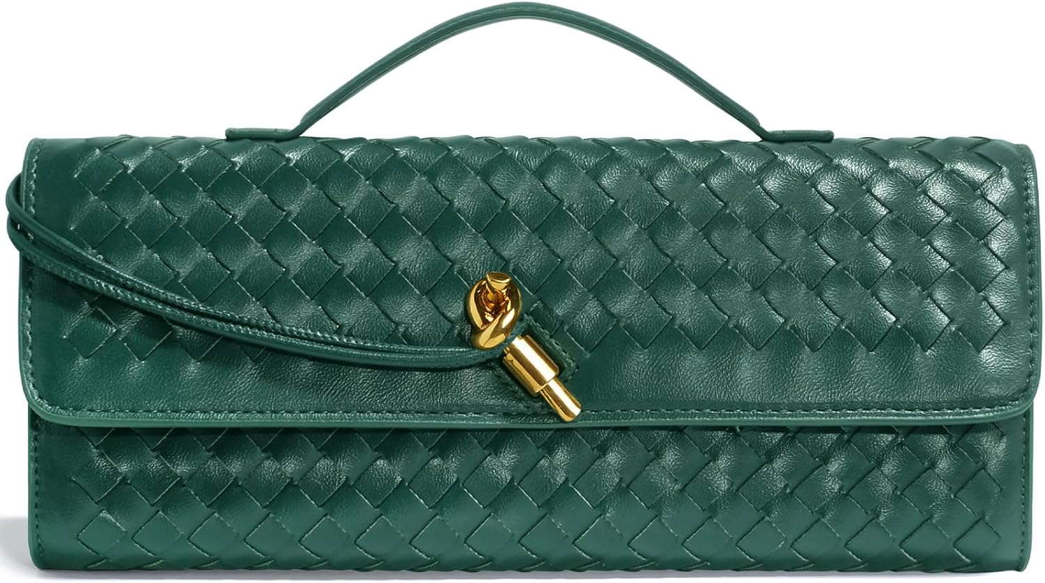 Woven Clutch Purses for Women, Elegant Leather Evening Bag