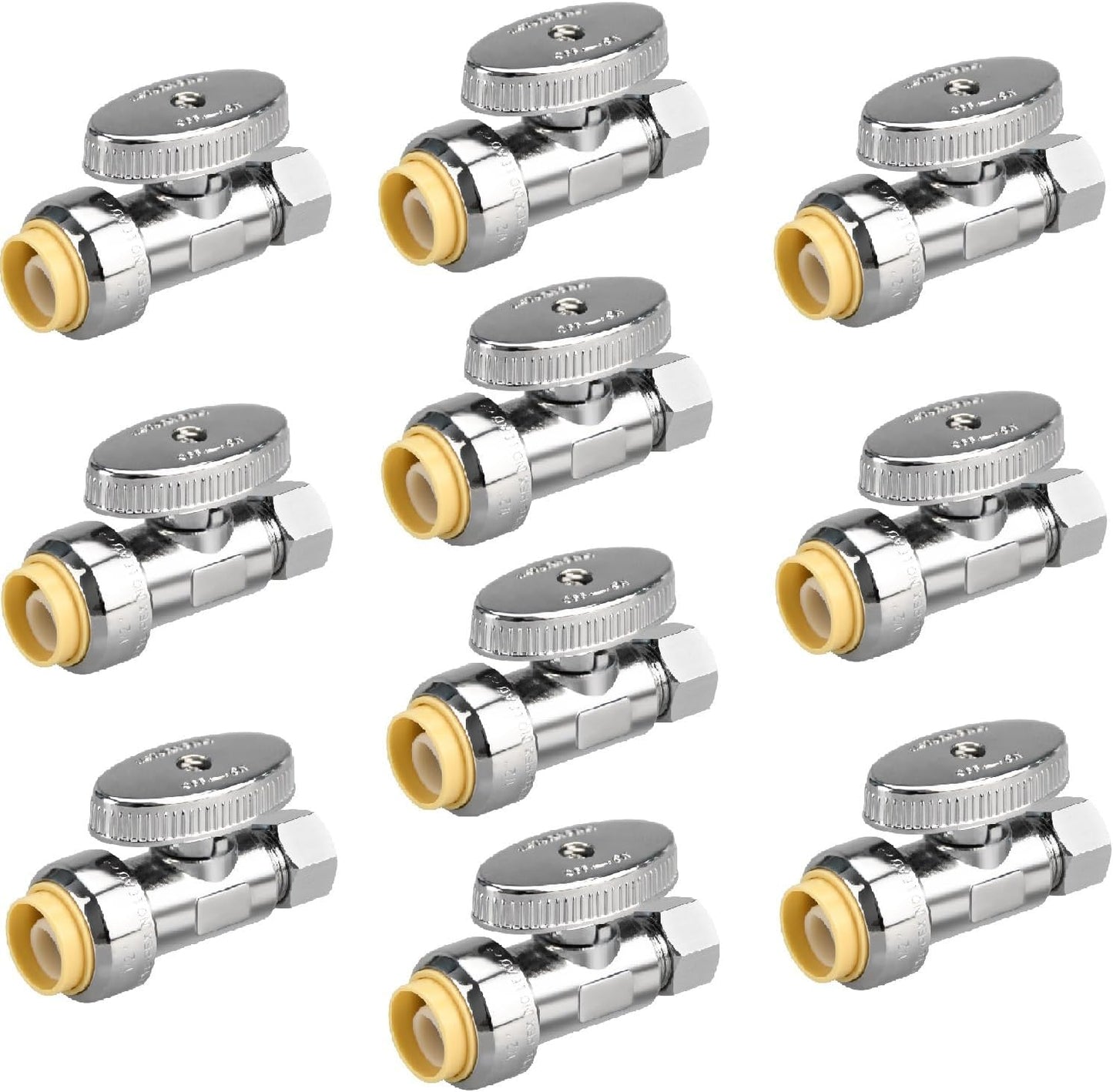 10pcs Straight Stop Valves for Plumbing Systems and Fixtures