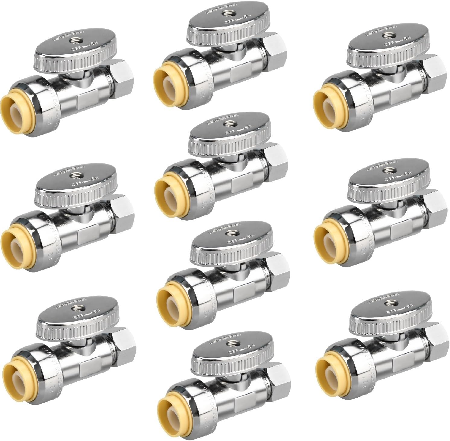 10pcs Straight Stop Valves for Plumbing Systems and Fixtures