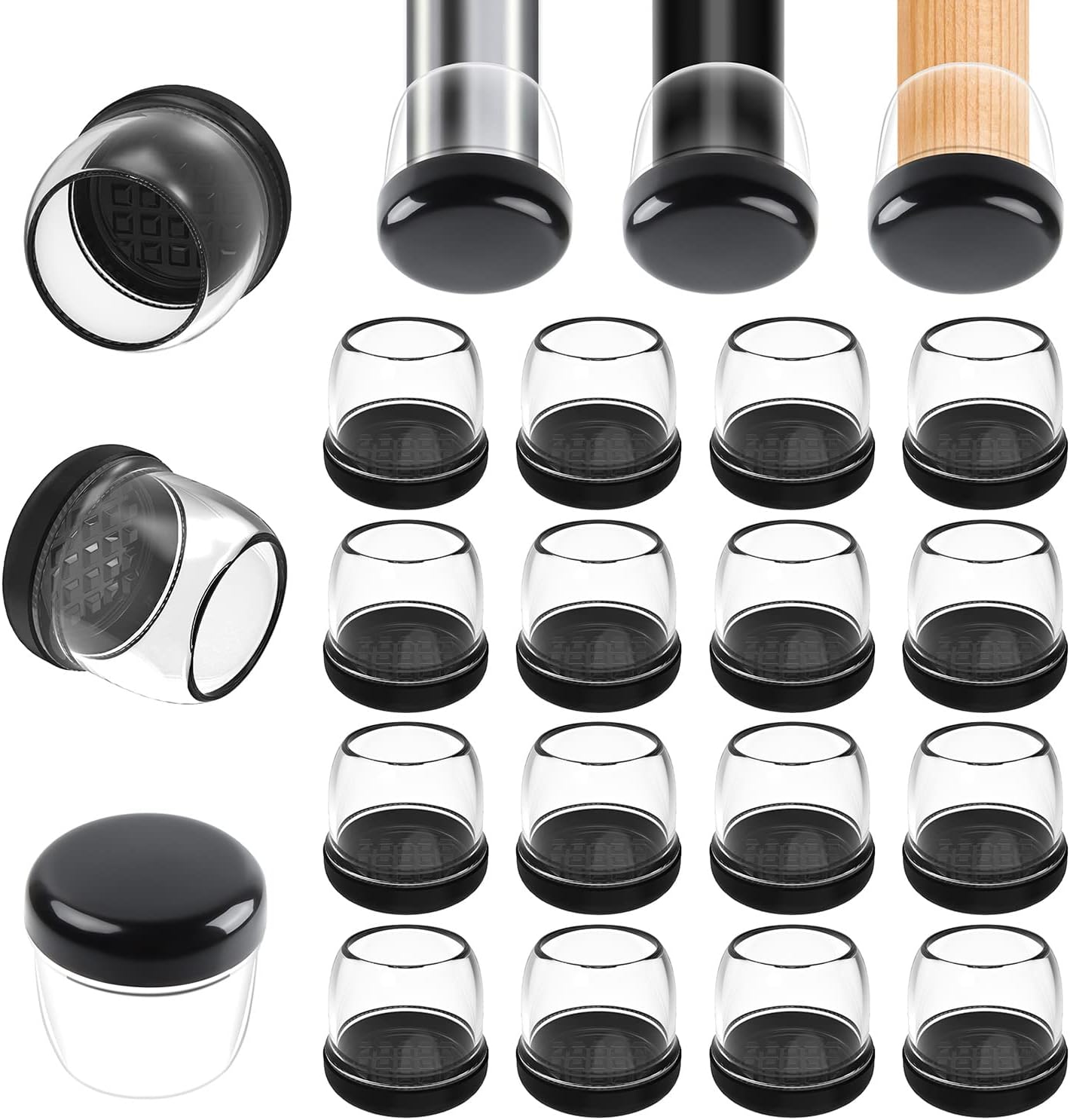 Smoothly Glide Chairs on Carpet, 16Pcs Clear Sliders - MAYZOLOP