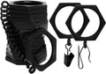 Tuxedo Black Curtain Rings 1.5in - 18 Pack Smooth Glide