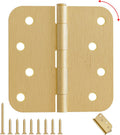 4in X 4in Satin Brass Door Hinges for Residential Use - 24 Pack