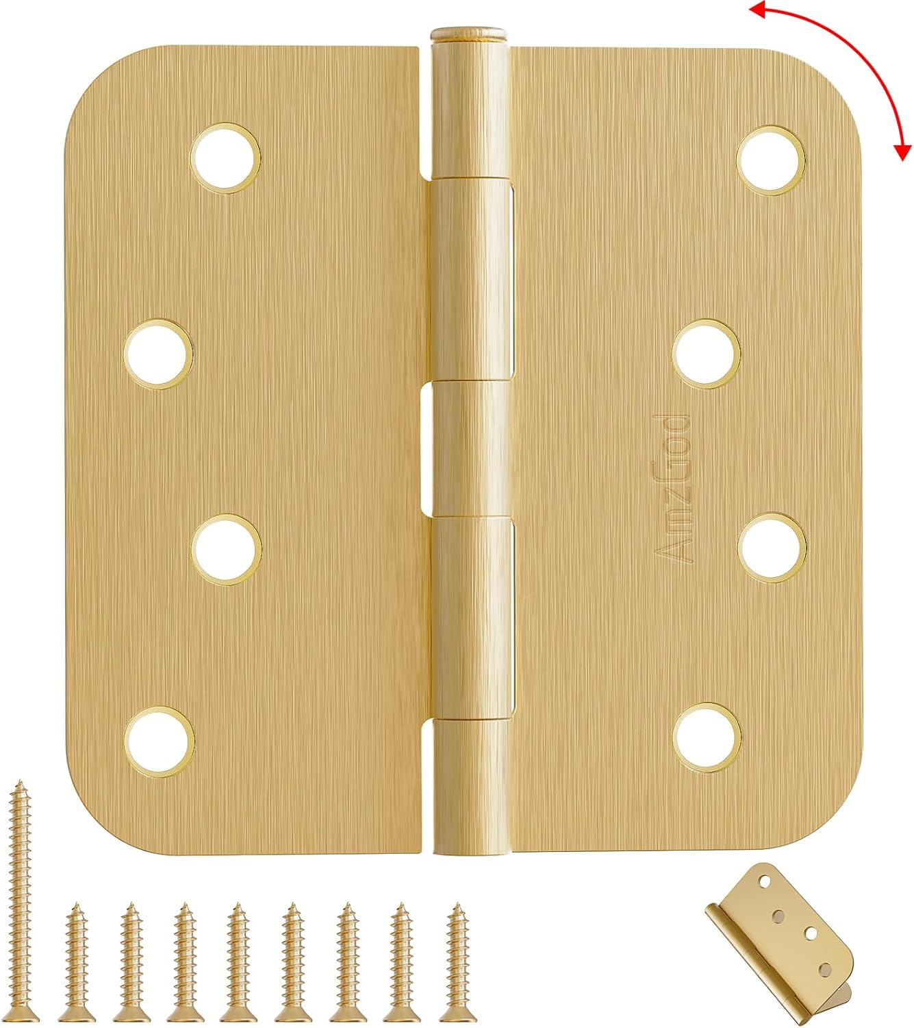 4in X 4in Satin Brass Door Hinges for Residential Use - 24 Pack