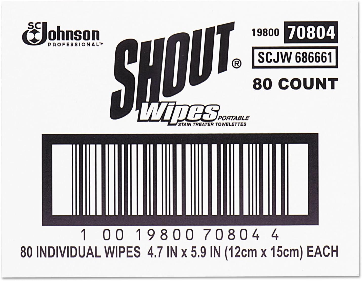 Shout Wipe & Go Instant Stain Remover - 80 Packets for Quick Use