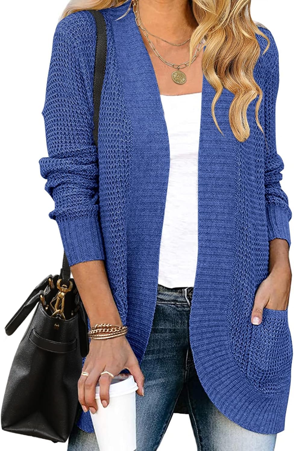 MEROKEETY Womens Long Sleeve Open Front Cardigans for Fall