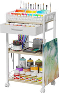 3 Tier Rolling Cart Metal Utility Cart with Drawer - Compact Art