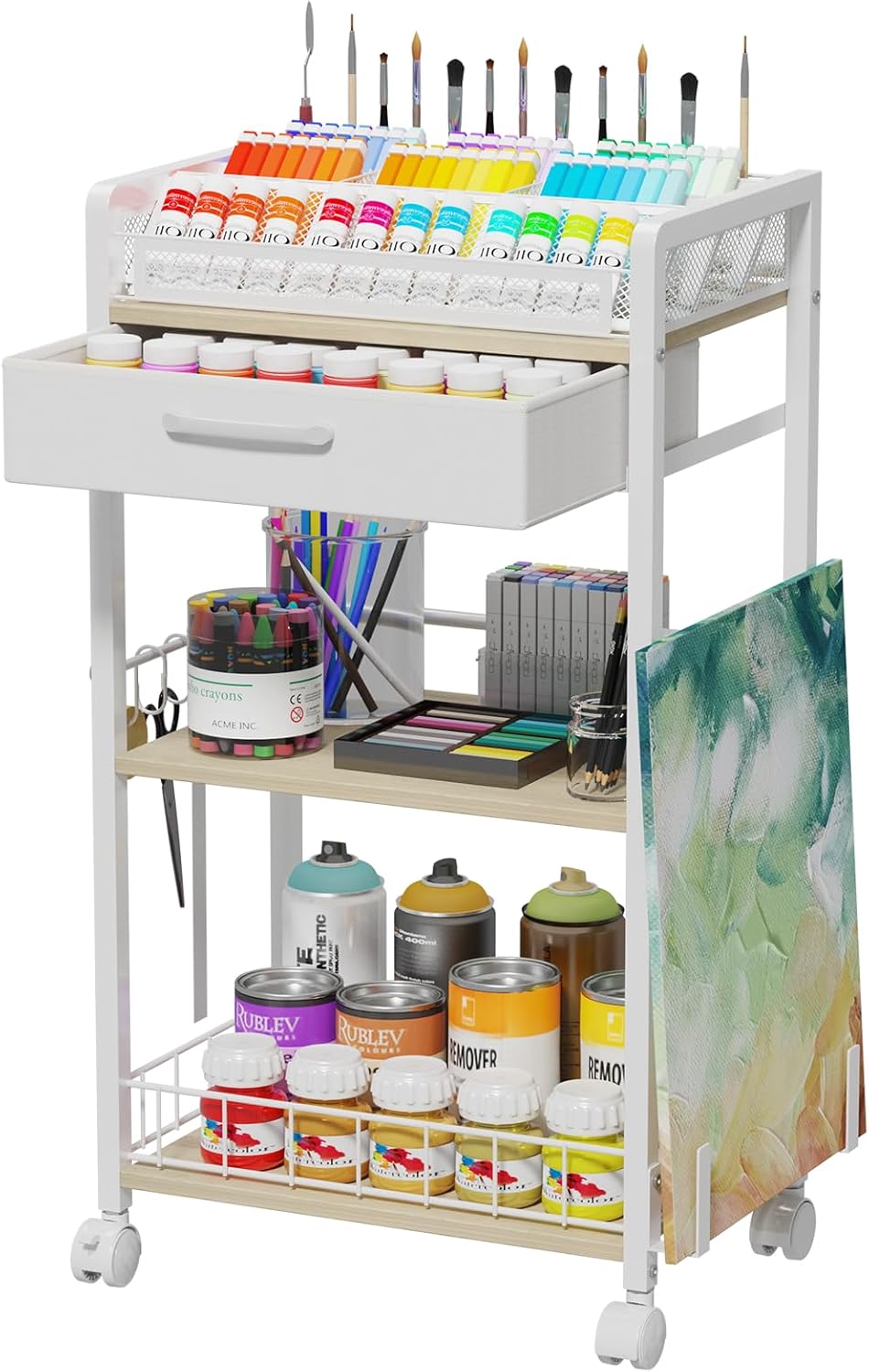 3 Tier Rolling Cart for Effortless Organization and Storage