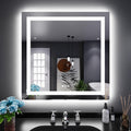 LOAAO 32X32 LED Bathroom Mirror with Anti-Fog and Dimmable Lights