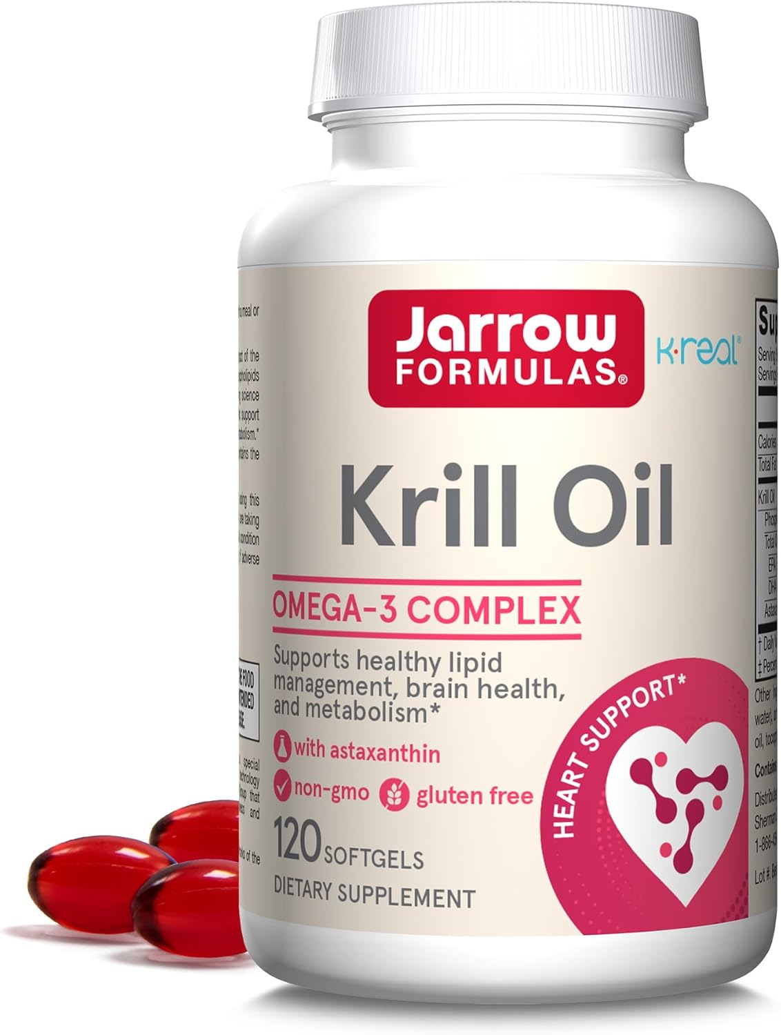 Jarrow Formulas Krill Oil Softgels for Brain and Lipid Support