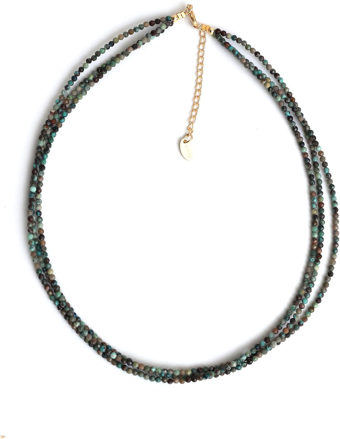 Multi Layered Beaded Necklace with Turquoise Crystals for Women