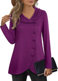 Womens Long Sleeve Tulip Hem Pullover Sweatshirt - Cozy Lapel