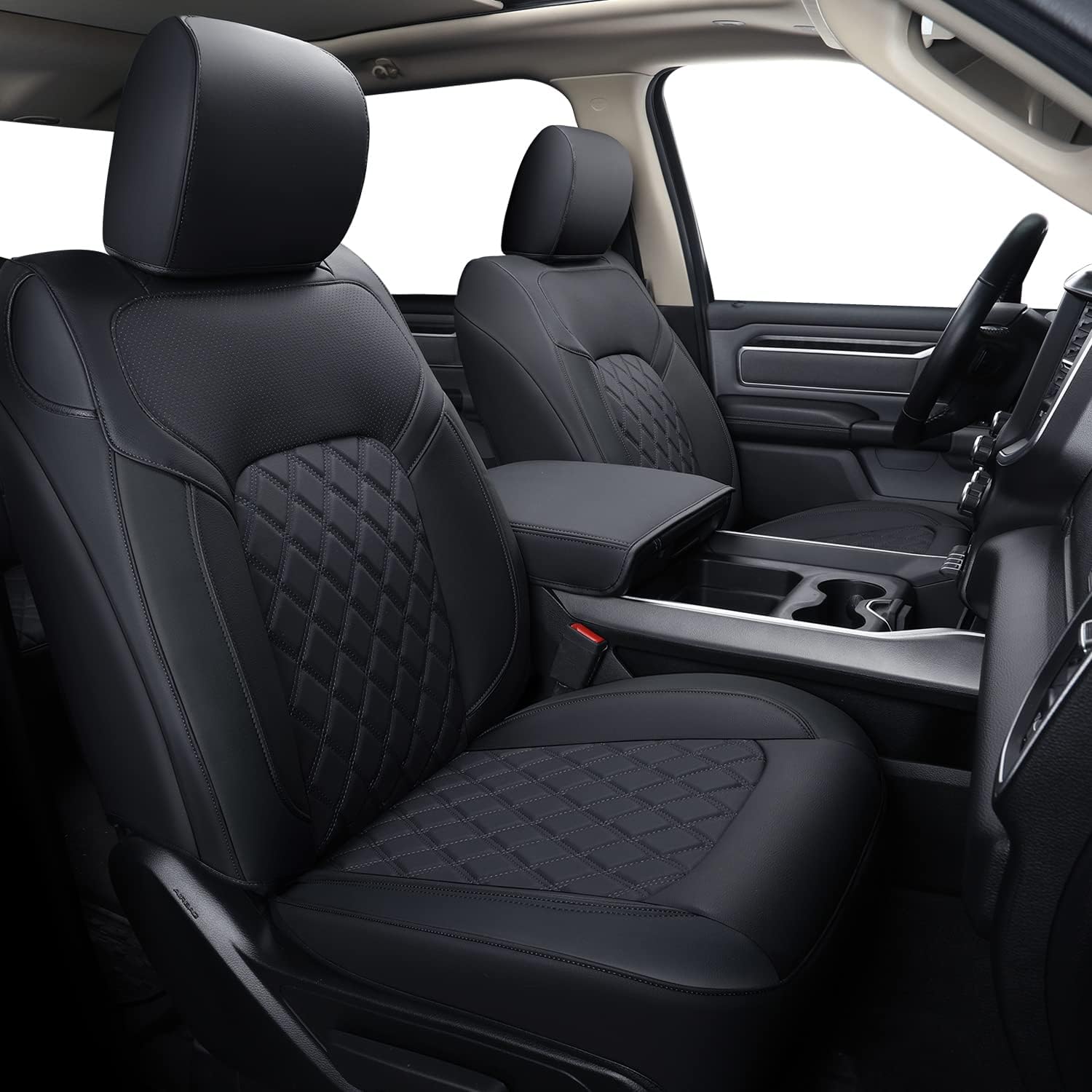 FEELiT Front Seat Covers for Ram 1500 - Custom Fit & Waterproof