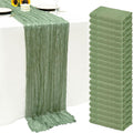 Sage Green Cheese Cloth Table Runner 20 x 120 in - Pack of 6