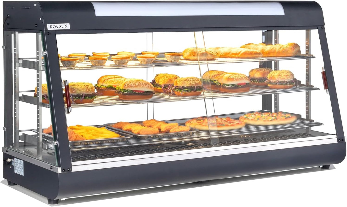 ROVSUN 48in Food Warmer Pizza Warmer Display Case for Buffets