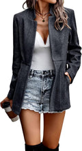 Women's Casual Business Open Front Notch Lapel Blazer - Tailored
