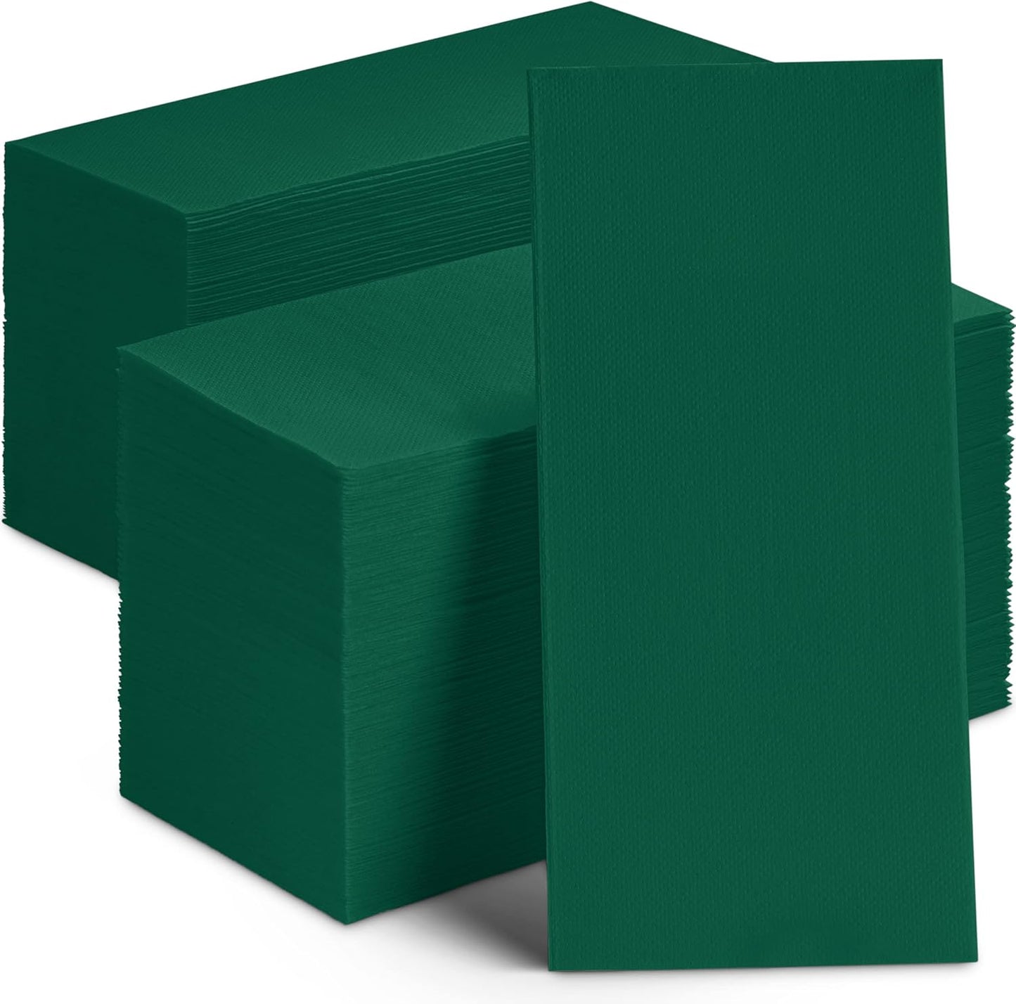 Disposable Dinner Napkins Green Paper by NAPEREE - 300 Pack