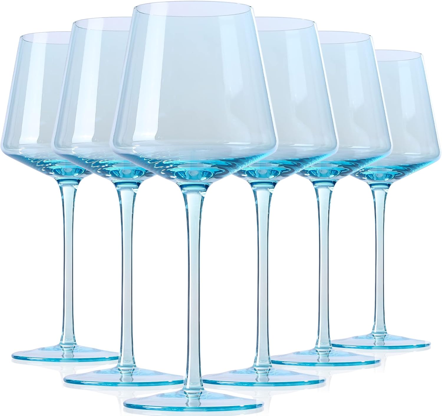 Elegant Blue Wine Glasses Set of 6 for Modern Celebrations