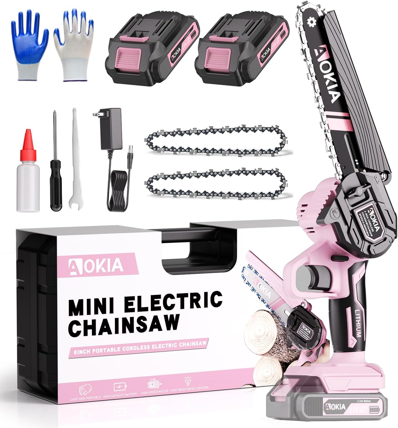 Cordless Mini Chainsaw 21V for Effortless Tree Trimming Tasks