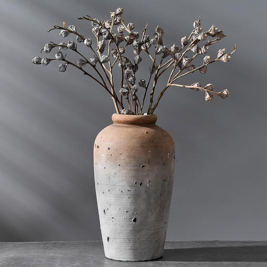 Large Ceramic Rustic Vase for Home Decor and Table Decoration