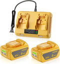 2Pack 8000mAh Replacement for Dewalt 20V MAX Battery and Charger Combo