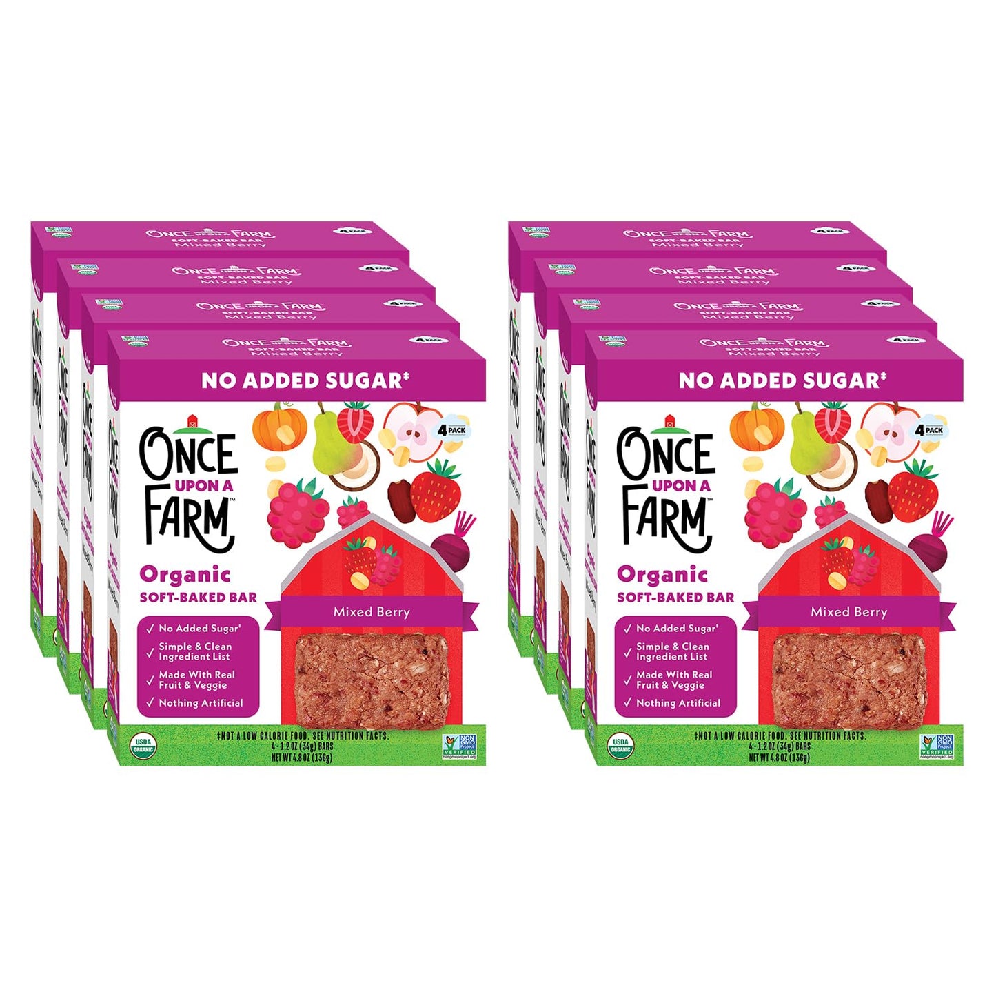 Organic Mixed Berry Soft Baked Bar - Healthy Snack for Kids