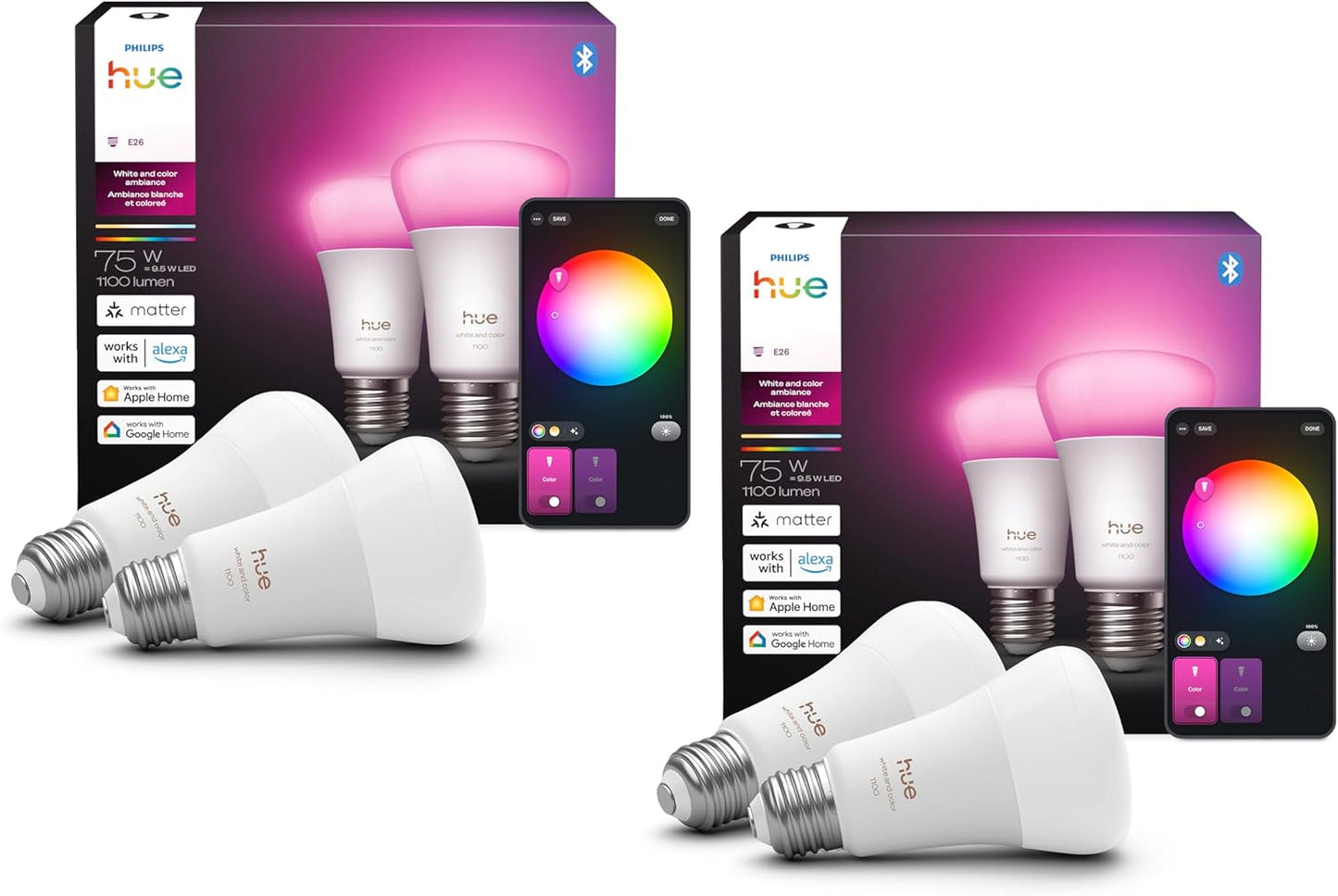 Philips Hue Smart LED A19 Bulb: Color Ambiance & Control