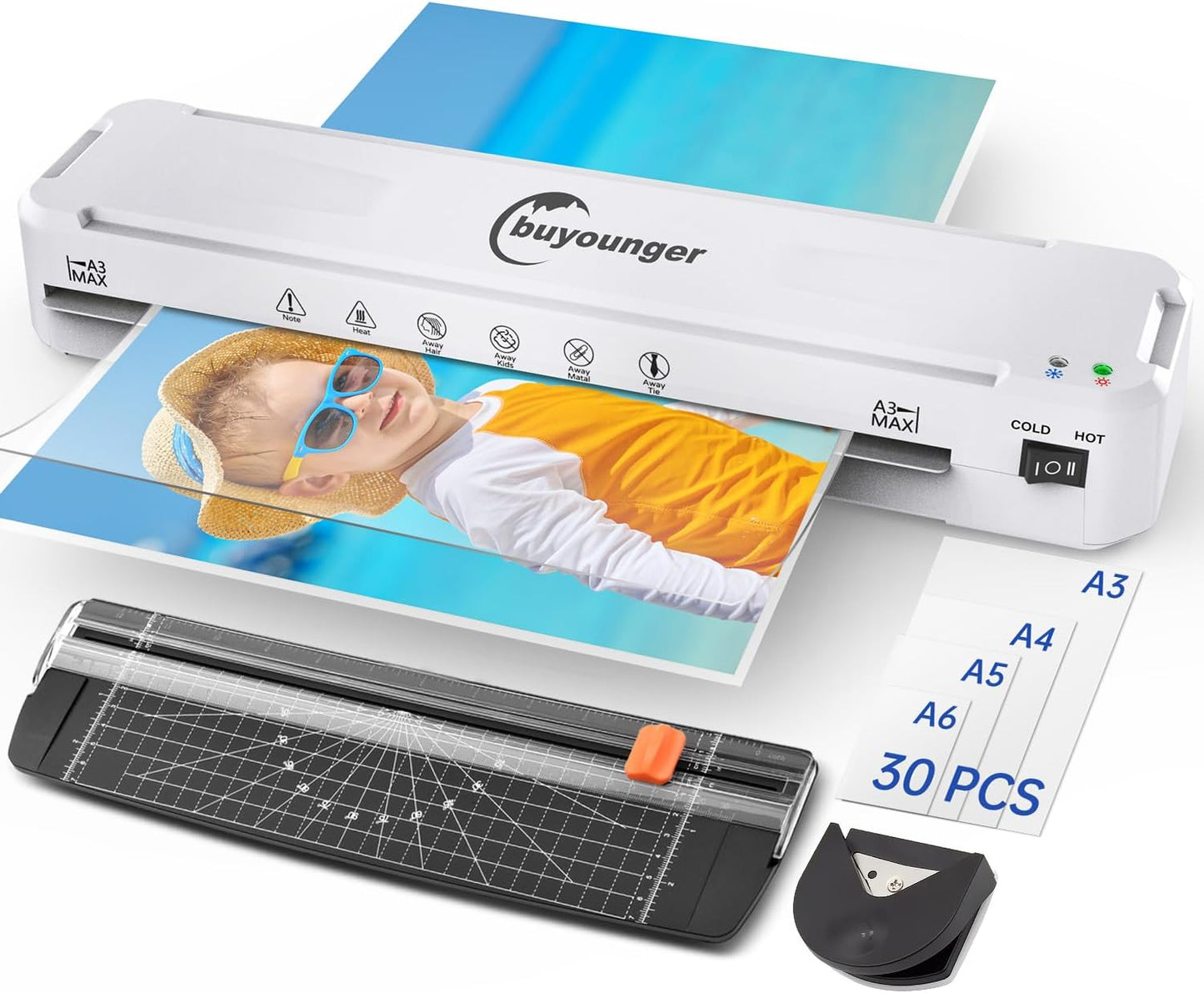 Fast Warm-up 13 Laminator + 30 Sheets: Home, School, Office