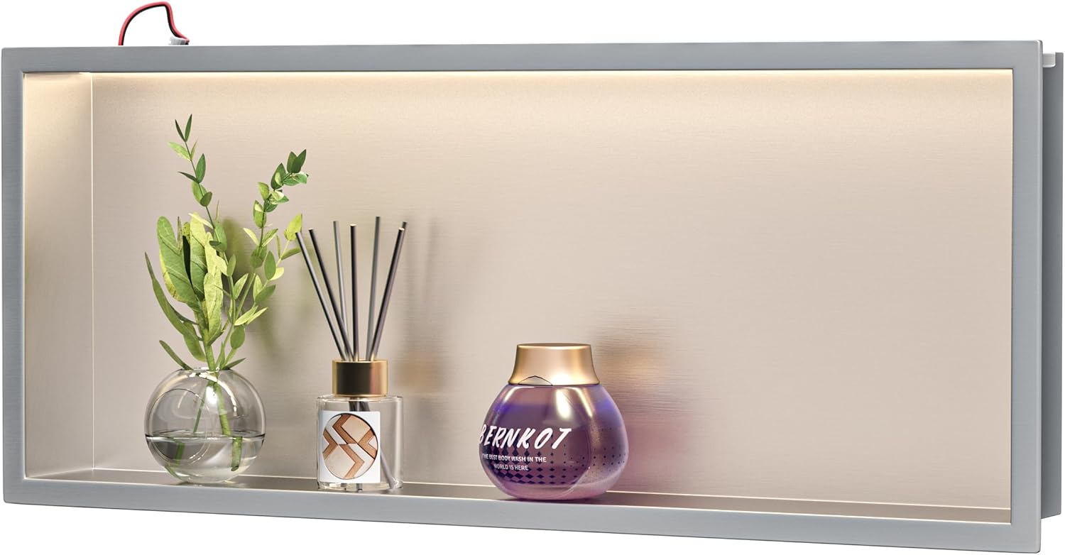Led Shower Niche 12in X 30in Waterproof Stainless Steel Storage