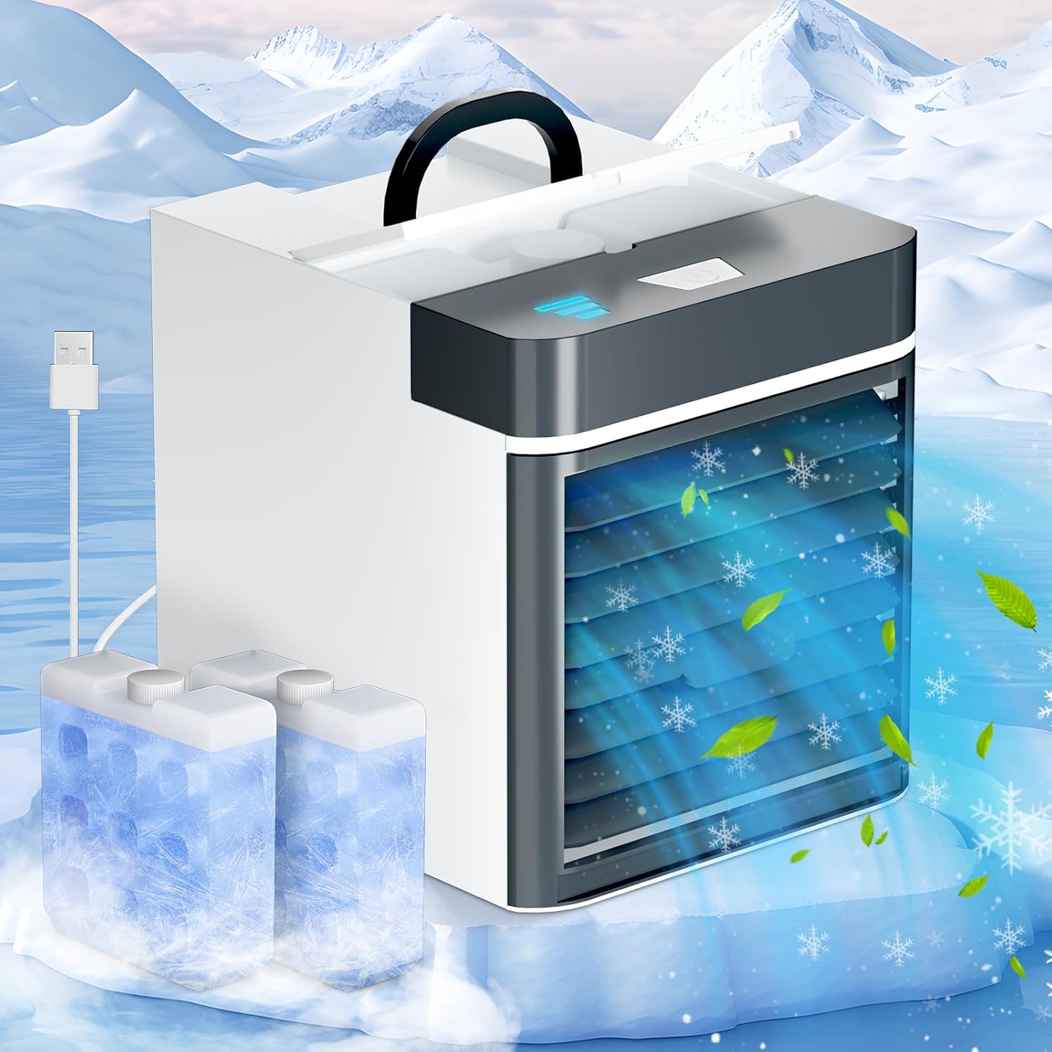 Compact 3-Speed Ice Fan - Cooling Power Anywhere