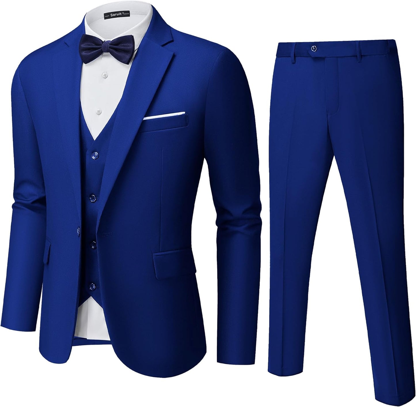 Mens Suit Tuxedo Set Slim Fit 3 Piece Blazer Vest Pants