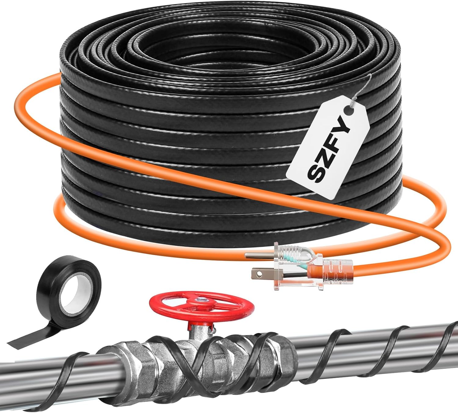 3FT~200FT Heat Tape for Water Pipes - Efficient Freeze Protection