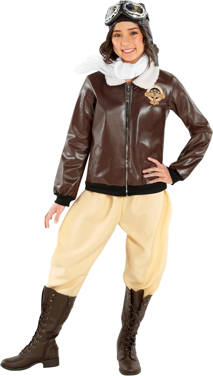 Amelia Earhart Costume for Girls - Pilot Outfit for Kids