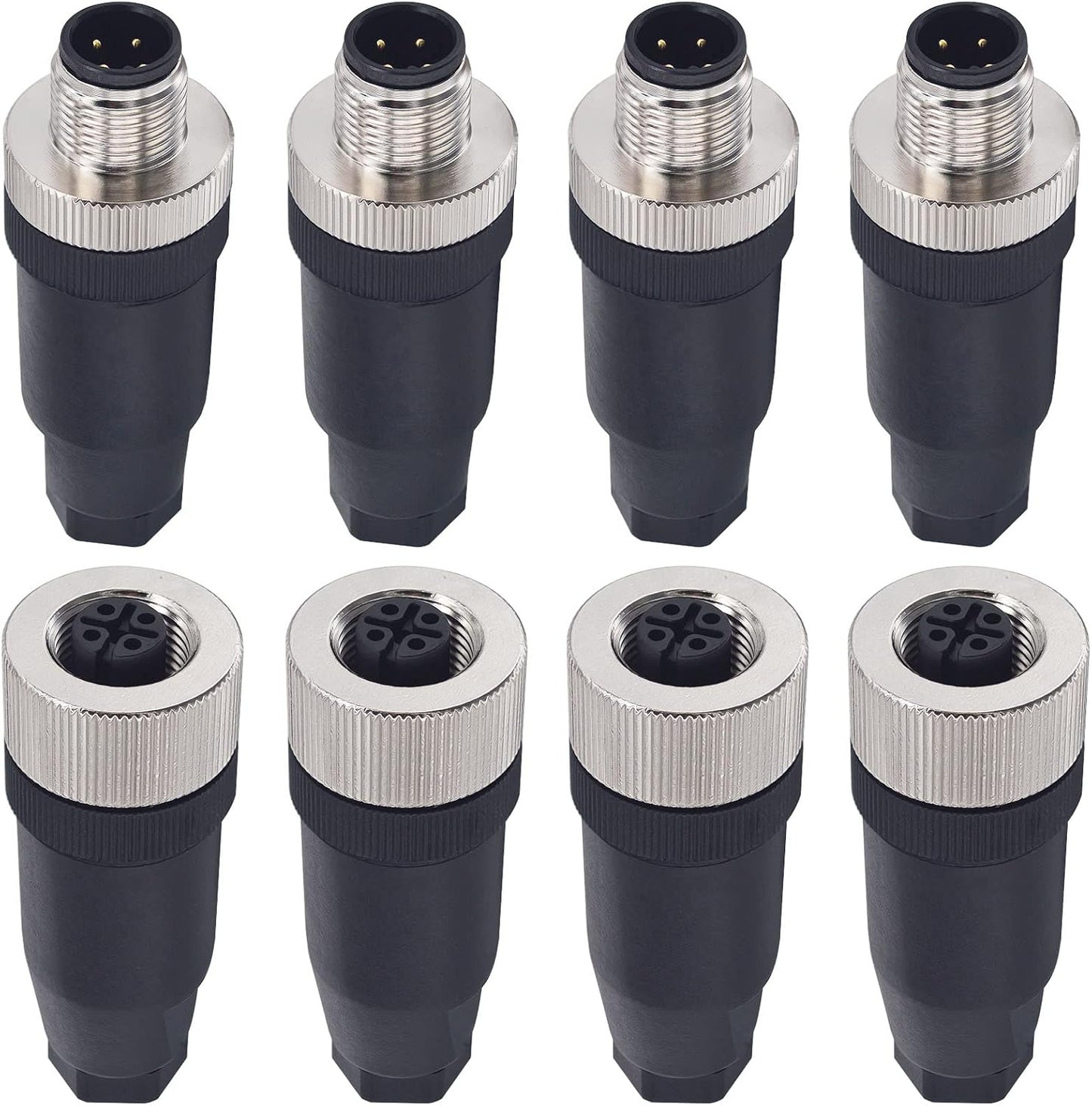 M12 4 Pin Male & Female Socket Panel Connector for Outdoor Use