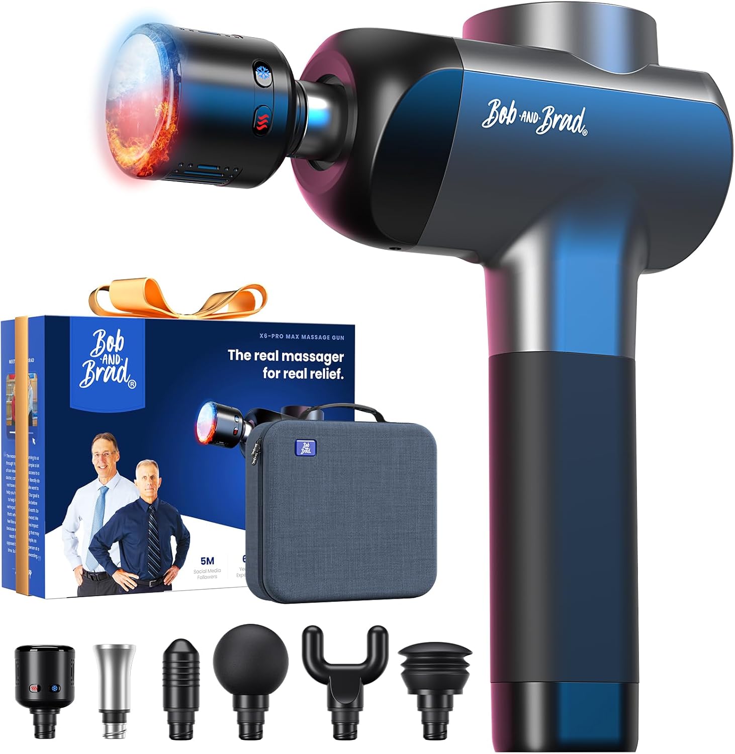 BOB AND BRAD X6 Pro Max Massage Gun with Heat-Cold Therapy
