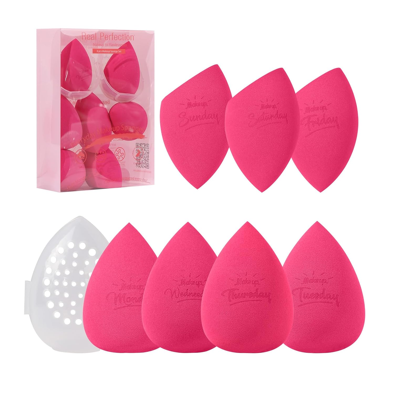 7-Piece Real Perfection Sponge Set for Seamless Makeup Blending
